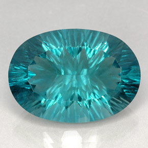 Fluorita azul natural de 47,22 ct, corte óvalo, VVS