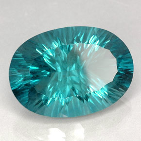 Fluorita azul natural de 47,22 ct, corte óvalo, VVS