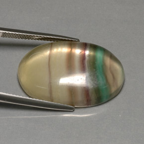 Fluorita multicolor natural de 35,91 ct, transparente, transparente / translúcido