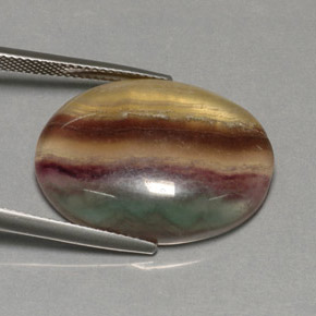 Fluorita multicolor natural de 31,62 ct, transparente, transparente / translúcido