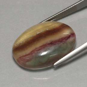 Fluorita multicolor natural de 31,62 ct, transparente, transparente / translúcido