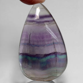 Fluorita multicolor natural de 59,58 ct, en forma de pera, transparente