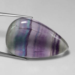 Fluorita multicolor natural de 59,58 ct, en forma de pera, transparente