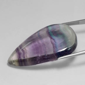 Fluorita multicolor natural de 59,58 ct, en forma de pera, transparente
