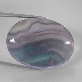 Fluorita multicolor natural de 52,83 ct, corte óvalo, transparente