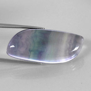 Fluorita multicolor natural de 37,44 ct, forma elegante, transparente