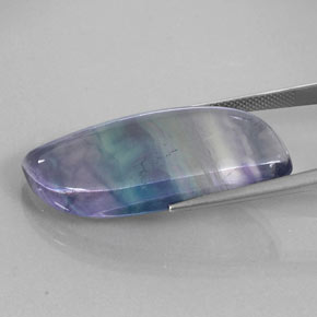 Fluorita multicolor natural de 37,44 ct, forma elegante, transparente