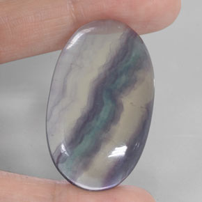 Fluorita multicolor natural de 63,19 ct, corte óvalo, transparente