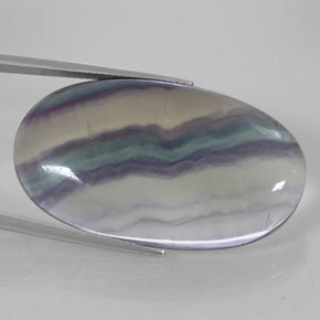 Fluorita multicolor natural de 63,19 ct, corte óvalo, transparente