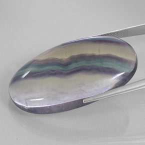 Fluorita multicolor natural de 63,19 ct, corte óvalo, transparente