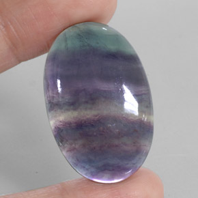 Fluorita multicolor natural de 50,17 ct, corte óvalo, transparente