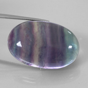 Fluorita multicolor natural de 50,17 ct, corte óvalo, transparente
