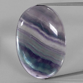 Fluorita multicolor natural de 48,25 ct, corte óvalo, transparente