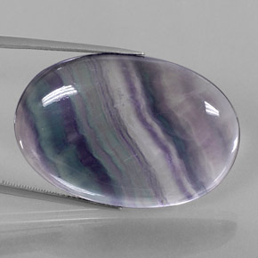 Fluorita multicolor natural de 48,25 ct, corte óvalo, transparente