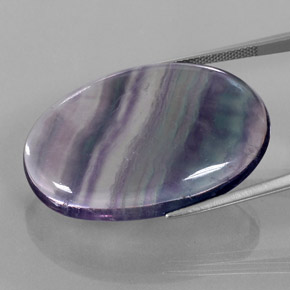 Fluorita multicolor natural de 48,25 ct, corte óvalo, transparente