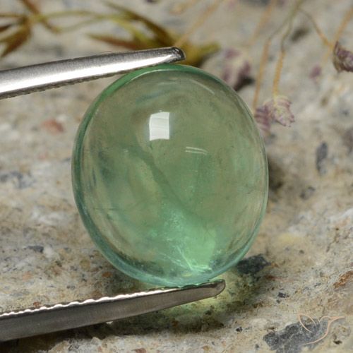 Fluorita verde musgo natural de 8,35 ct, corte óvalo, transparente