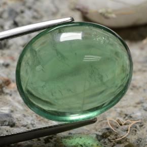 Fluorita Verde claro natural de 25.64 ct, Ovalada, Transparente