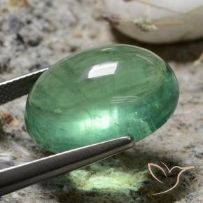 Fluorita Verde claro natural de 25.64 ct, Ovalada, Transparente