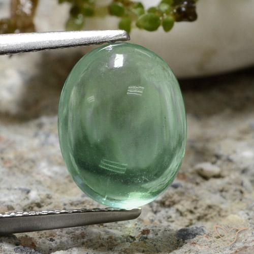 4.23ct Natural Verde frío Fluorita, Ovalada, Transparente