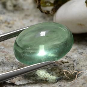 Fluorita Verde frío claro natural de 8.74 ct, Ovalada, Transparente