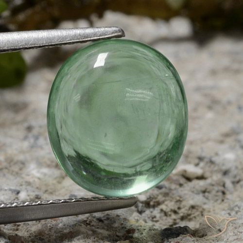 4.75ct Natural Verde claro Fluorita, Ovalada, Transparente