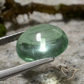 Fluorita Verde claro natural de 4.75 ct, Ovalada, Transparente