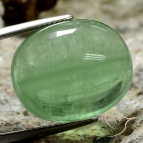 Fluorita Verde claro natural de 27.33 ct, Ovalada, Transparente