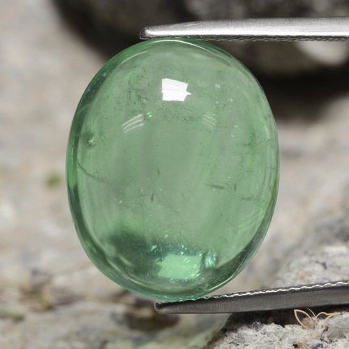 21.66ct Natural Verde medio Fluorita, Ovalada, Transparente