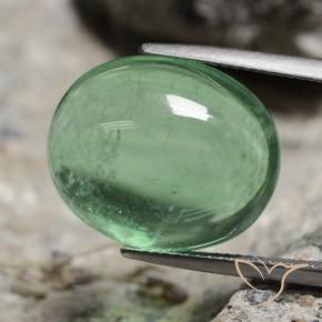 Fluorita Verde medio natural de 21.66 ct, Ovalada, Transparente