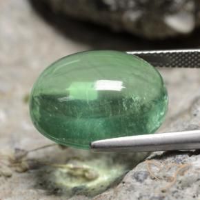 Fluorita Verde medio natural de 21.66 ct, Ovalada, Transparente