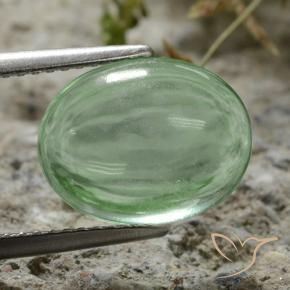Fluorita Verde claro natural de 4.50 ct, Ovalada, Transparente