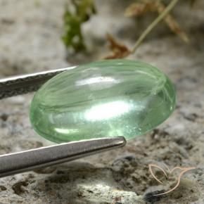 Fluorita Verde claro natural de 4.50 ct, Ovalada, Transparente