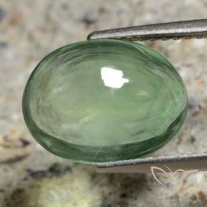 Fluorita Verde medio natural de 5.07 ct, Ovalada, Transparente