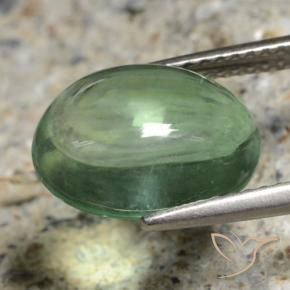 Fluorita Verde medio natural de 5.07 ct, Ovalada, Transparente