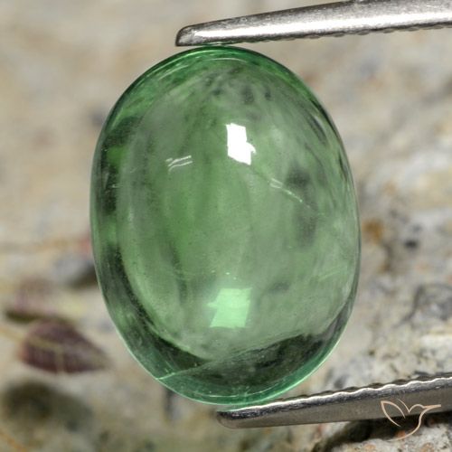 5.16ct Natural Verde claro Fluorita, Ovalada, Transparente