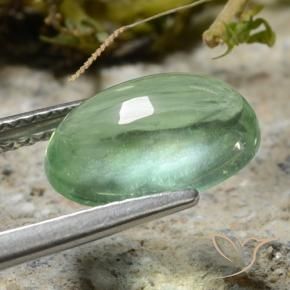 Fluorita Verde medio natural de 3.56 ct, Ovalada, Transparente