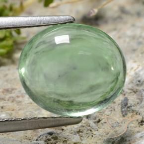 Fluorita Verde terroso natural de 4.47 ct, Ovalada, Transparente