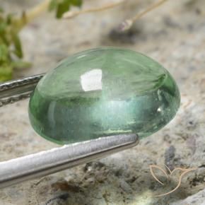 Fluorita Verde terroso natural de 4.47 ct, Ovalada, Transparente