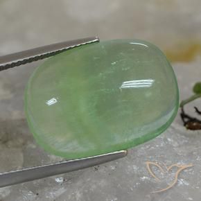 Fluorita Verde terroso natural de 19.97 ct, Forma Cojín, Transparente