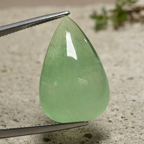 Fluorita Verde pera natural de 33.31 ct, En forma de pera, Transparente