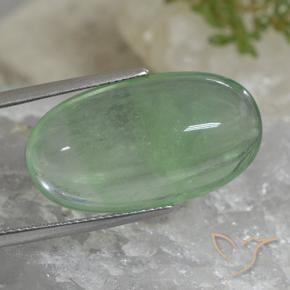 Fluorita Verde cálido natural de 27.65 ct, Ovalada, Transparente