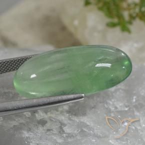Fluorita Verde cálido natural de 27.65 ct, Ovalada, Transparente