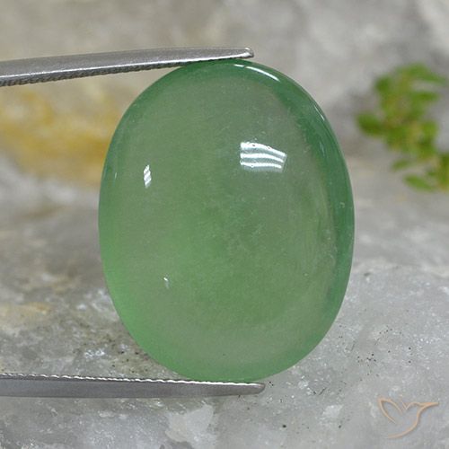 46.27ct Natural Verde terroso Fluorita, Ovalada, Translúcido