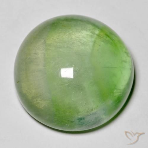 38.51ct Natural Verde pera Fluorita, Redondo, Transparente