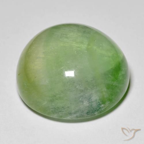 Fluorita Verde pera natural de 38.51 ct, Redondo, Transparente