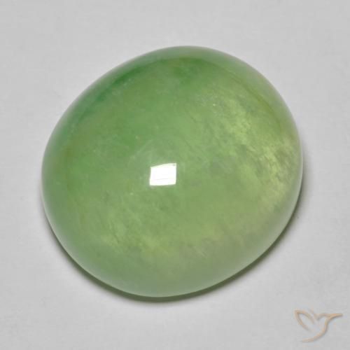 Fluorita Verde pera natural de 26.52 ct, Ovalada, Translúcido