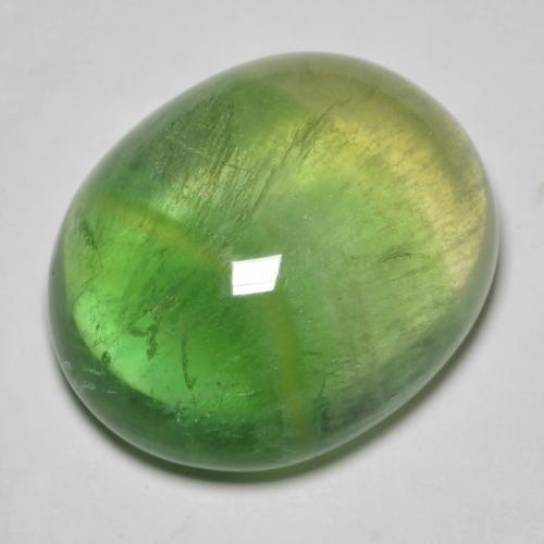 Fluorita Verde bosque natural de 37.28 ct, Corte Óvalo, Transparente