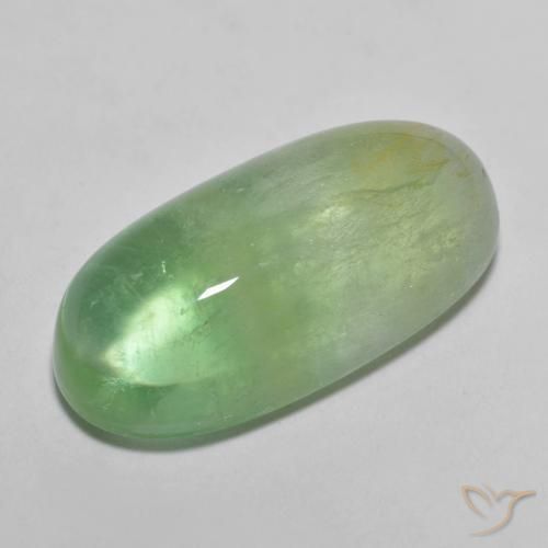 Fluorita Verde amarillento natural de 14.07 ct, Ovalada, Transparente