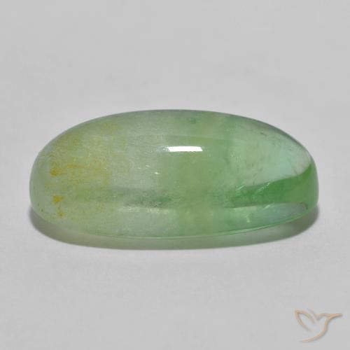 Fluorita Verde amarillento natural de 14.07 ct, Ovalada, Transparente