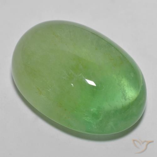 36.25ct Natural Verde pera pálido Fluorita, Ovalada, Translúcido